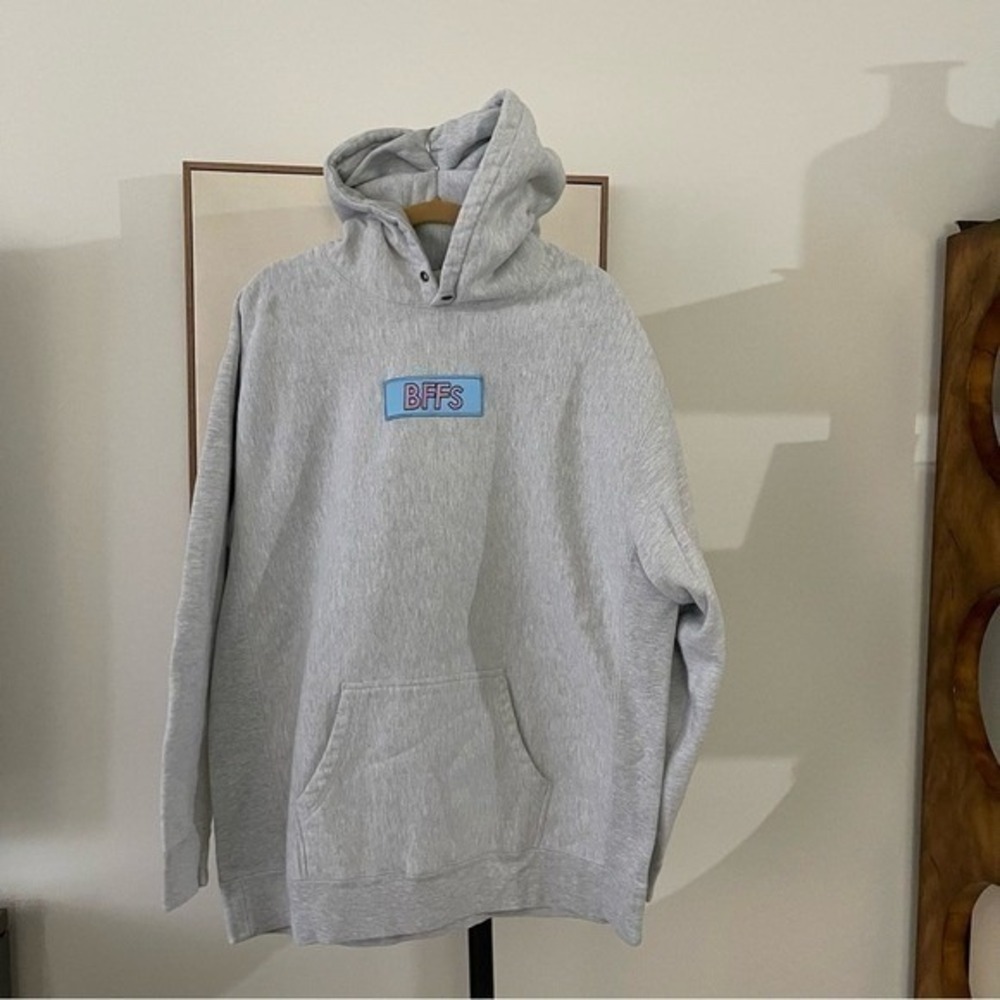 Barstool Sports BFF Hoodie Light Grey w/blue box‎ logo size 2XL